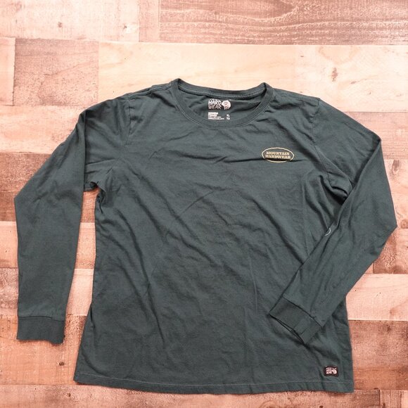 Mountain Hardwear Long Sleeve Tee Women’s XL Green Mighty Five Graphic Outdoor - Picture 1 of 12